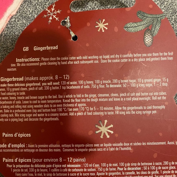 Birkmann Christmas Dinosaur Cookie Cutter 6" Metal Oversized NEW w/ Recipe - Picture 3 of 3